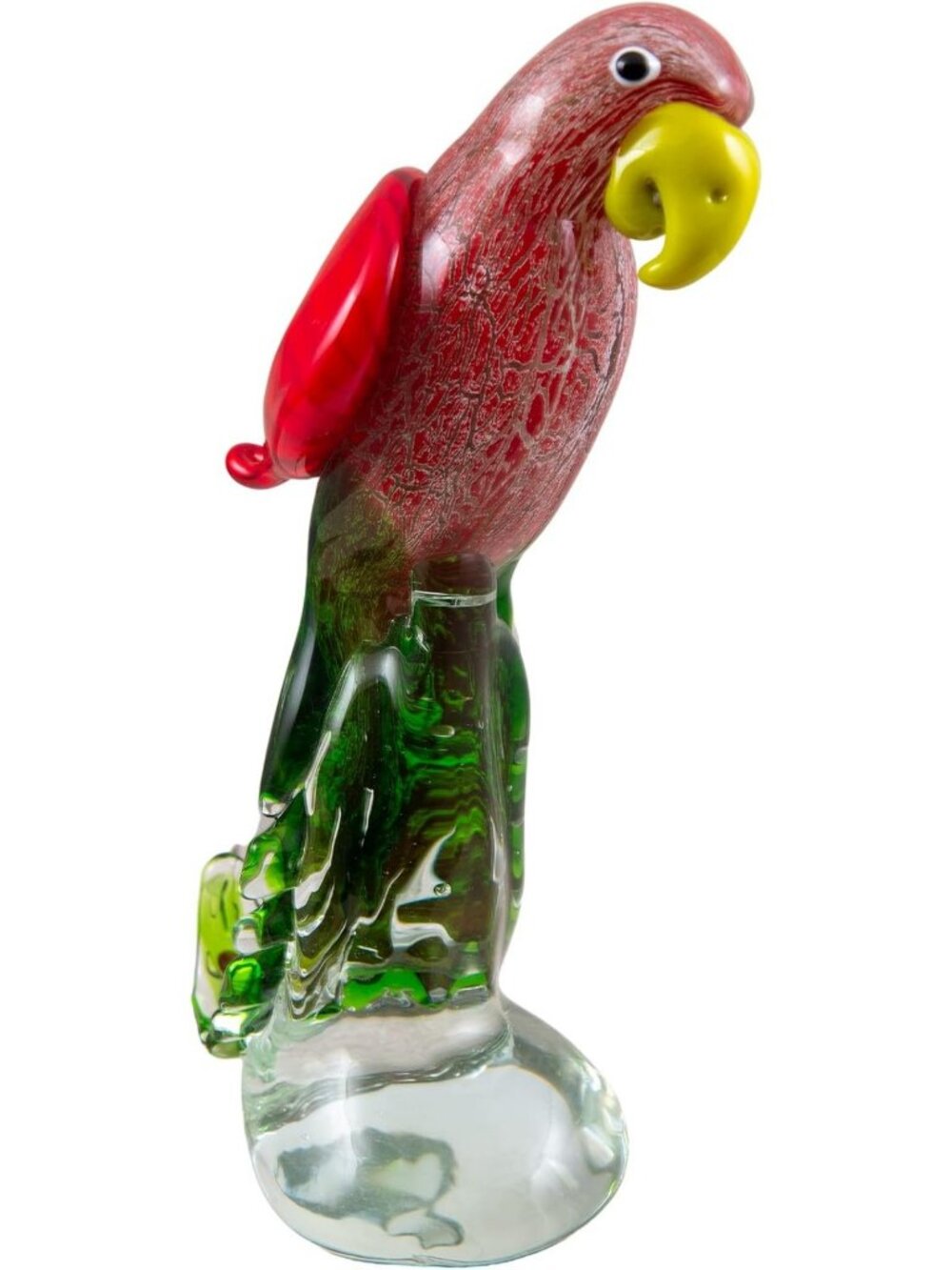 Handcrafted Tropical Parrot Art Glass Figurine | Colorful Home Decor Accent